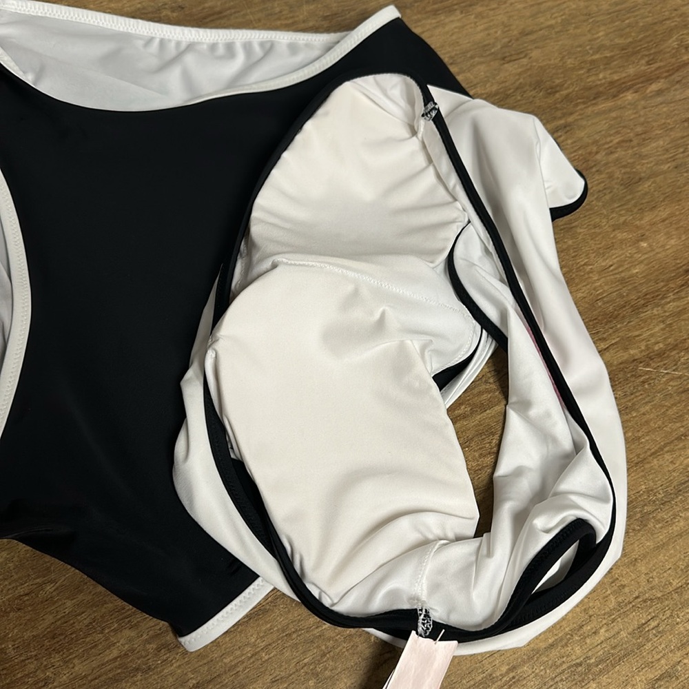 Victoria’s Secret nwt The Monokini one piece color block black white swim suit - Picture 7 of 10